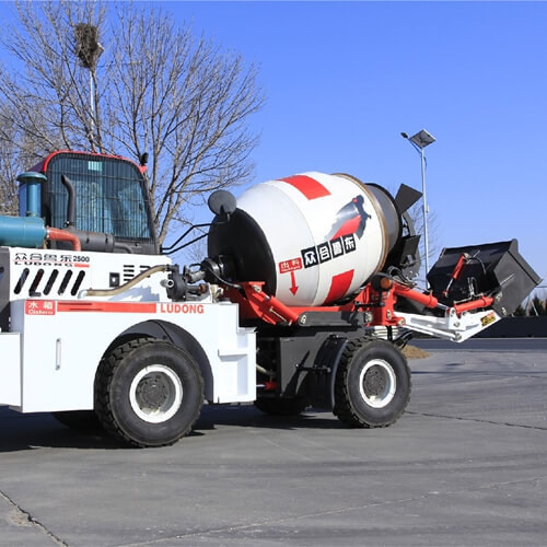 self-loading concrete mixer